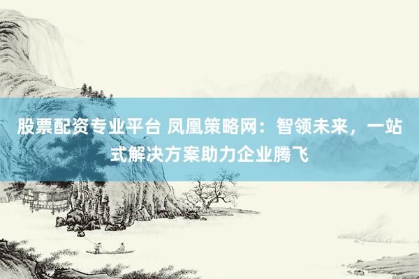 股票配资专业平台 凤凰策略网：智领未来，一站式解决方案助力企业腾飞