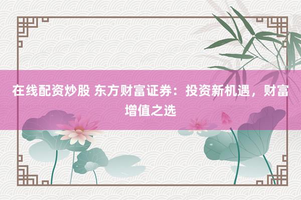 在线配资炒股 东方财富证券：投资新机遇，财富增值之选