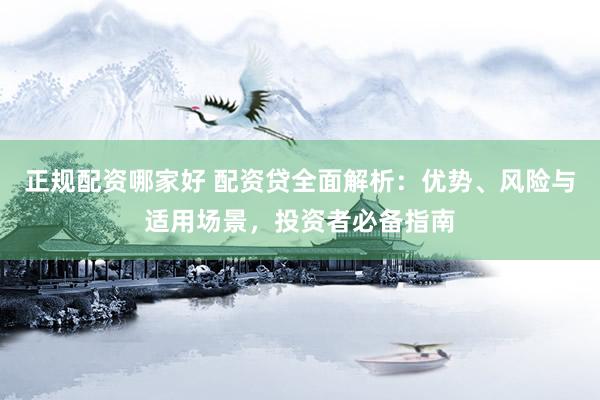正规配资哪家好 配资贷全面解析：优势、风险与适用场景，投资者必备指南