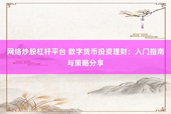 网络炒股杠杆平台 数字货币投资理财:入门指南与策略分享