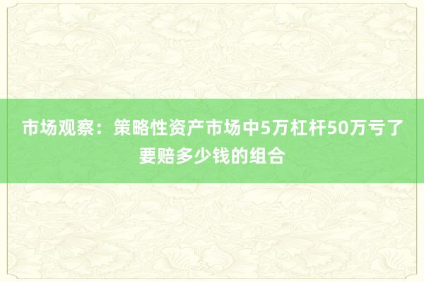 市场观察：策略性资产市场中5万杠杆50万亏了要赔多少钱的组合