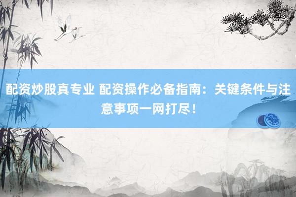 配资炒股真专业 配资操作必备指南：关键条件与注意事项一网打尽！