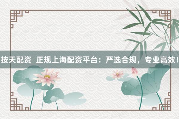 按天配资  正规上海配资平台：严选合规，专业高效！